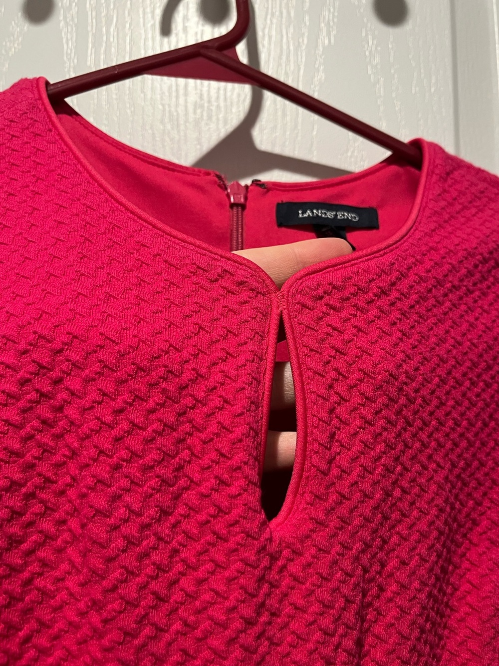 Lands End Pink Textured Sheath Dress - Picture 3 of 8